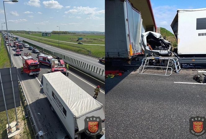 Kraksa na A4. Nie żyje kierowca ciężarówki