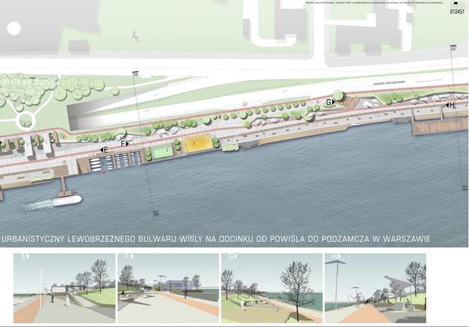 Projekt w konkursie na opracowanie koncepcji architektoniczno-urbanistycznej lewobrzeżnego bulwaru Wisły – III nagroda