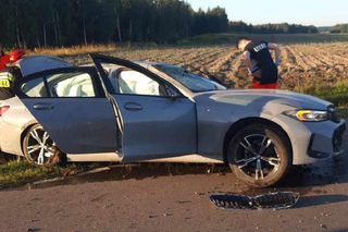 Na drodze Tychów Nowy - Mirzec, BMW uderzyło w przepust