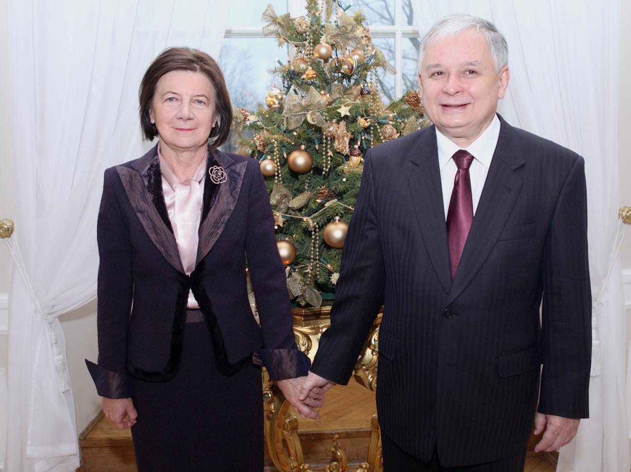 Lech Kaczyński z żoną Marią