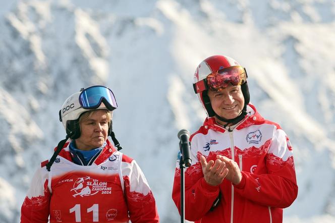 Prezydent Andrzej Duda na nartach w Zakopanem. Otworzył charytatywny slalom na Kasprowym Wierchu
