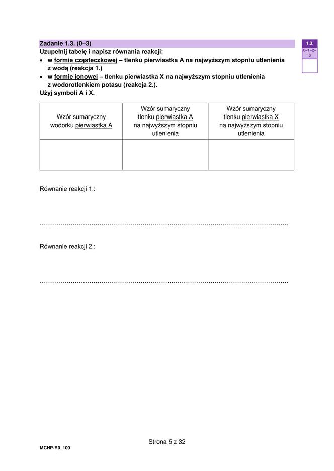 Matura 2024: chemia rozszerzona – ARKUSZ FORMUŁA 2023