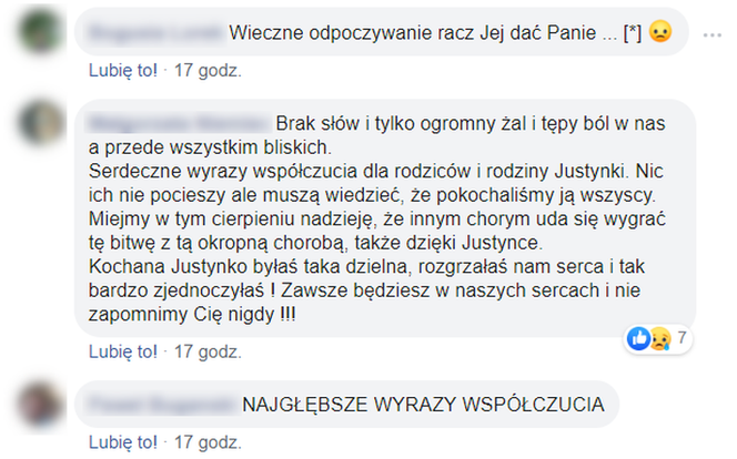 Wzruszające komentarze po śmierci 20-latki