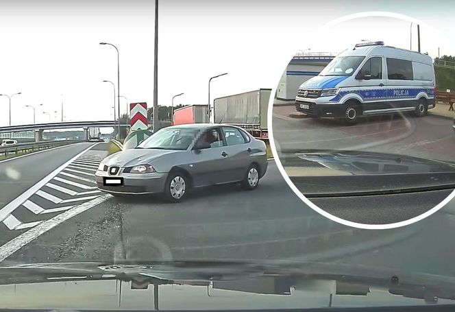 Niebezpieczna sytuacja na drodze ekspresowej S5 w Białych Błotach (woj. kujawsko-pomorskie)