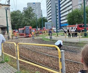 Wypadek tramwaju w Katowicach przy przystanku na ul. Chorzowskiej