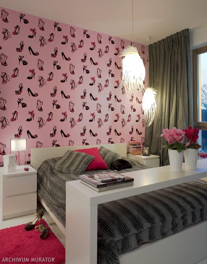 różowa nowoczesna sypialnia 1
