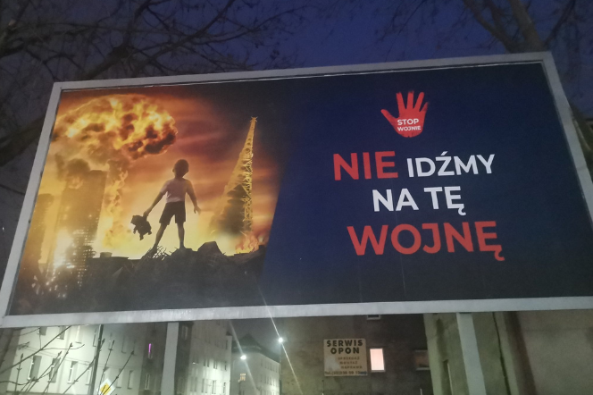 "Antywojenne" billboardy w Gliwicach