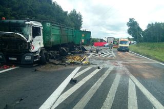 Wypadek na DK6. Zderzyły się ciężarówki