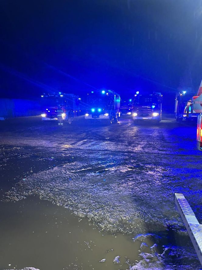 Kalej. Pożar hali produkcyjnej choinek sztucznych