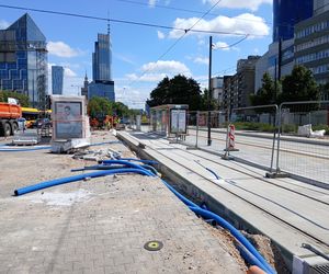 Tramwajowy remont pl. Zawiszy w Warszawie