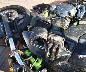 Gostyń: Koszmarny wypadek na DW 928. Motocyklistę zabrał śmigłowiec LPR