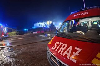 Pożar domu przyjęć w Mszanie