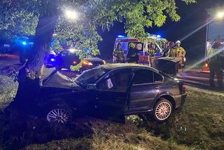 Lubuskie: BMW wypadło z drogi i rozbiło się na drzewie. Jedna osoba ranna