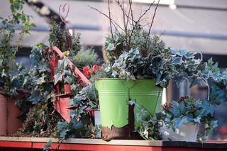 Balkon i taras na początku jesieni