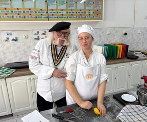 Kurt Scheller w sądeckim gastronomie. Oceniał konkursowe dania młodych kucharzy 