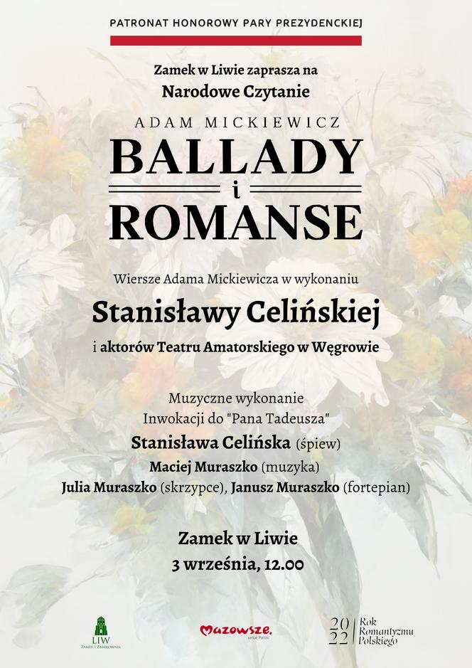 Narodowe Czytanie na zamku w Liwie ze Stanisławą Celińską już 3 września!