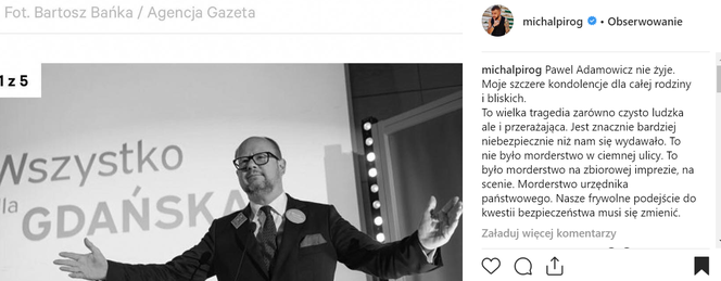 Gwiazdy żegnają Pawła Adamowicza