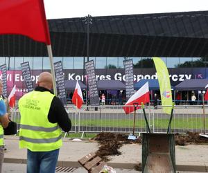 Rolnicy protestowali w Katowicach na Europejskim Kongresem Gospodarczym