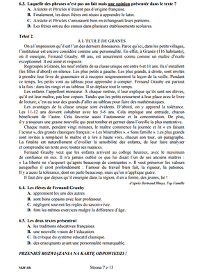 Matura język francuski rozszerzony strona 7