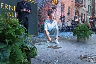 Mirosław Ziętarski z Katarzynką w Piernikowej Alei Gwiazd