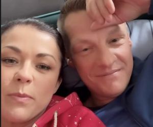 M jak miłość po wakacjach. Kinga (Katarzyna Cichopek) na planie, Piotrek (Marcin Mroczek)