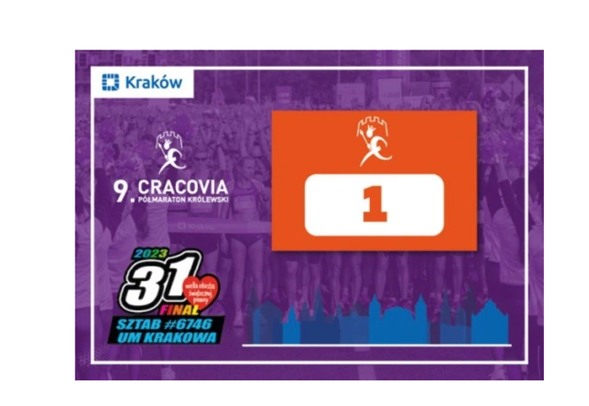 LICYTACJE WOŚP 2023: Numer startowy „1” 9. Cracovia Półmaratonu