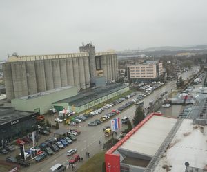 Widok na Targi Kielce i okolice z wieży Sigma