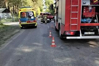 Pijany kierowca wjechał w motocyklistę. Na miejscu interweniował śmigłowiec LPR