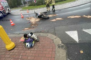 Wypadek i kolizja w Aleksandrówce - Oba zdarzenia w tym samym czasie i z udziałem motocykli crossowych