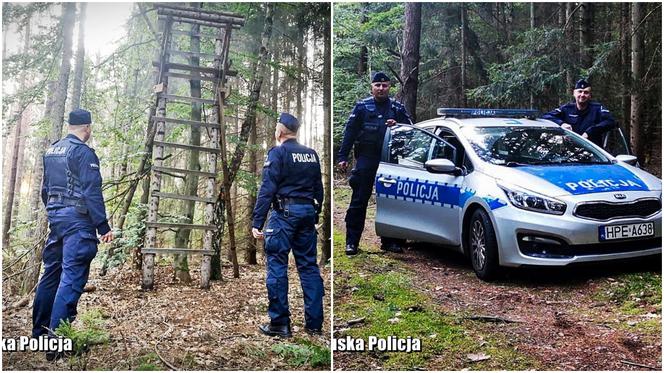 Drezdenko. Spadł z ambony i nie mógł się ruszać! Myśliwy został sam w środku lasu [ZDJĘCIA]