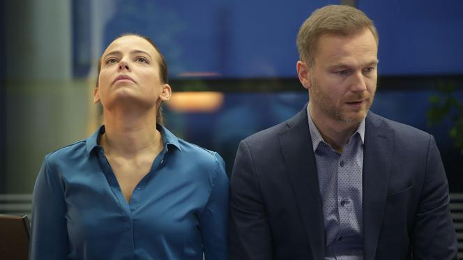 M jak miłość odc. 1375. Magda (Anna Mucha), Andrzej Budzyński (Krystian Wieczorek)