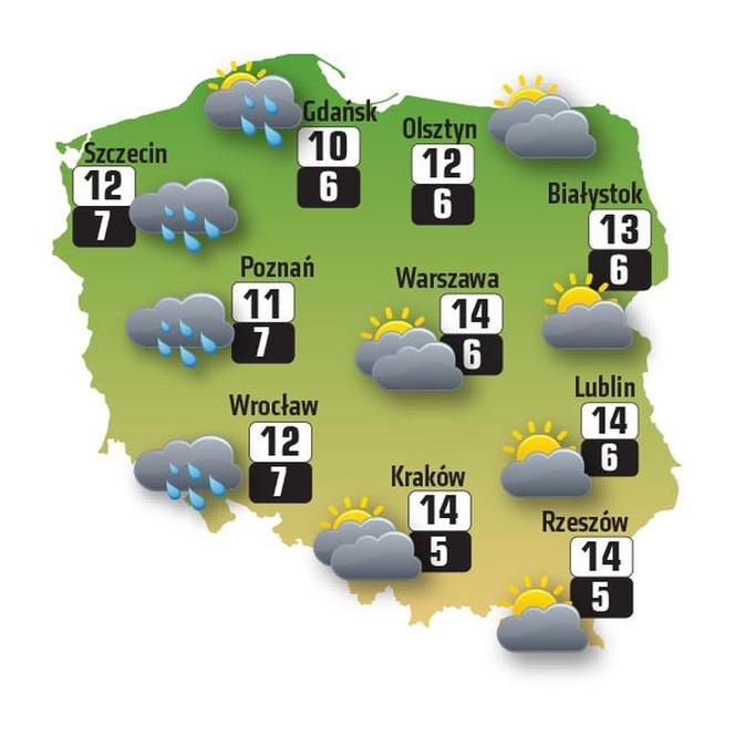Pogoda na czwartek w Polsce