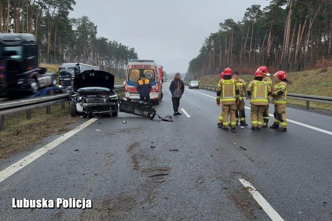 Wypadek pod Zieloną Górą. Droga S3 zablokowana