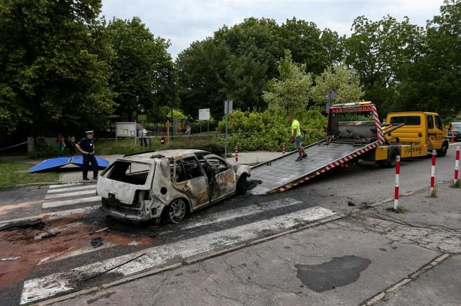 Wybuch samochodu w Zielonej Górze