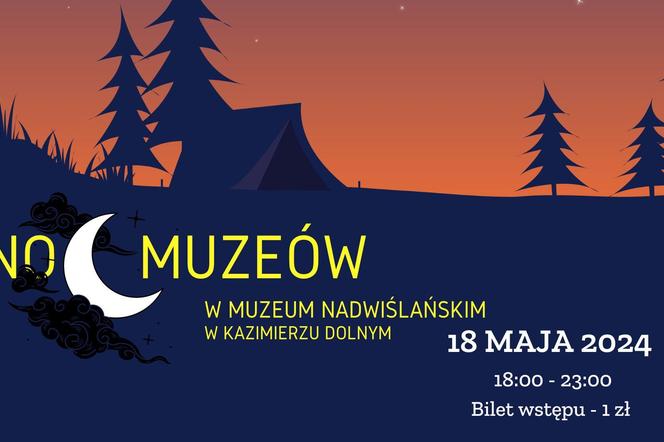 Noc Muzeów w Muzeum Nadwiślańskim w Kazimierzu Dolnym - plakat 