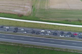 Korek-gigant na autostradzie A4 w Małopolsce