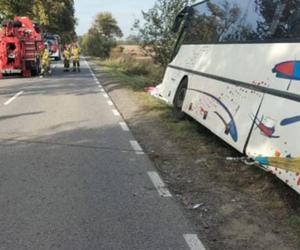 Wypadek autokaru na Pomorzu. Autobus wylądował w rowie