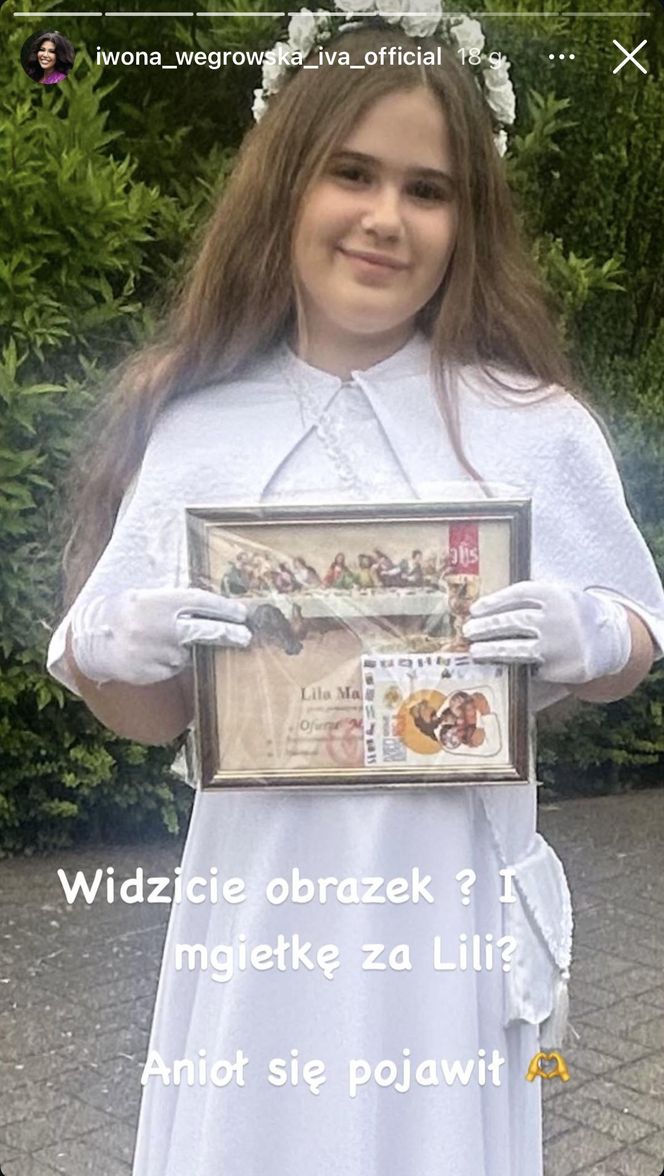 Pierwsza Komunia Święca córki Iwony Węgrowskiej 