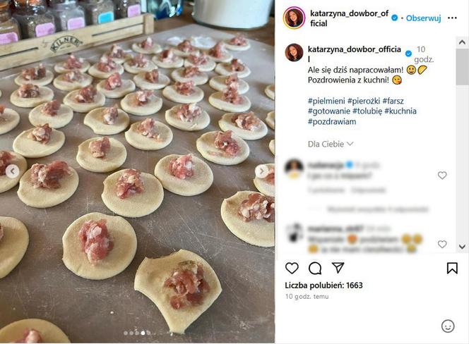 Katarzyna Dowbor przygotowała pierogi