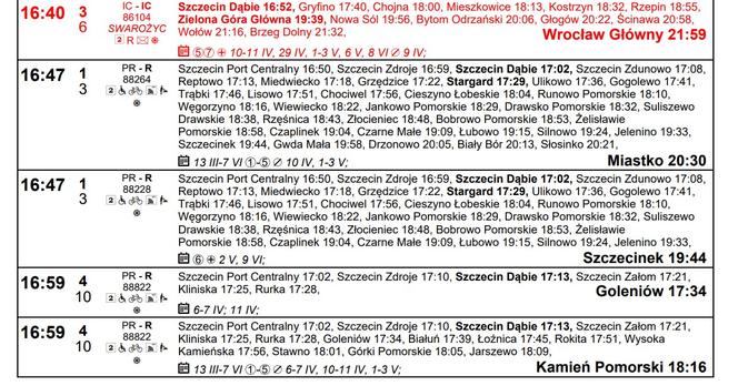 Rozkład jazdy PKP dla stacji Szczecin Główny