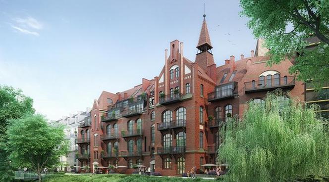 Budynek B11 – Bulwar Staromiejski we Wrocławiu – jeden z najbardziej okazałych zabytków kompleksu. Widok od strony placu Jana Pawła