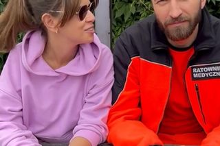 Na sygnale na planie. Piotrek (Dariusz Wieteska), Martyna (Monika Mazur)