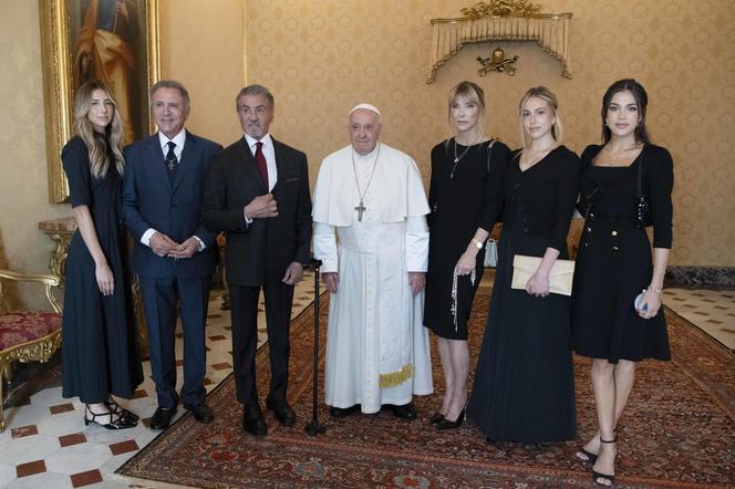 Córki Sylvestra Stallone z spotkaniu z papieżem 