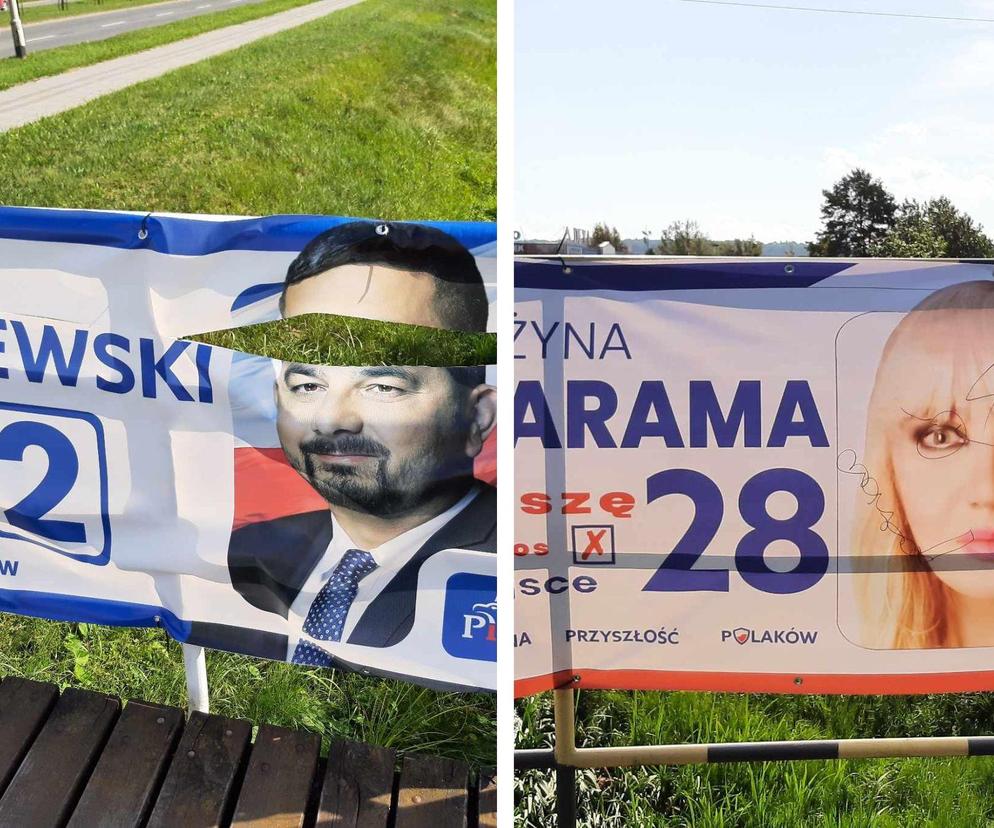 Zniszczone plakaty wyborcze w Rzeszowie