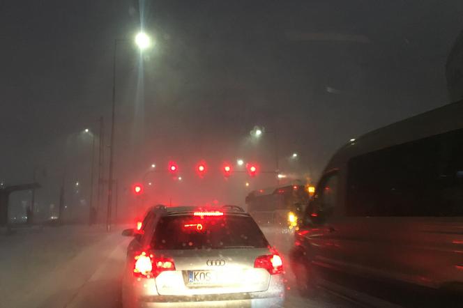 Śnieżyca w Krakowie. Trudne warunki na drogach. Uważajcie! [ZDJĘCIA]