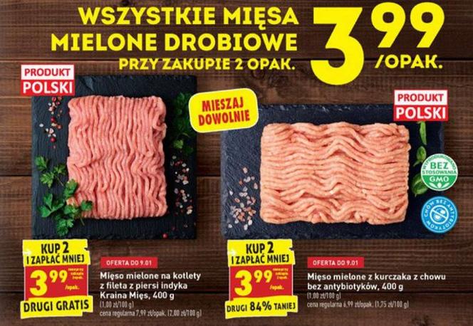 mięsa mielone drobiowe 3,99 zł/opakowanie