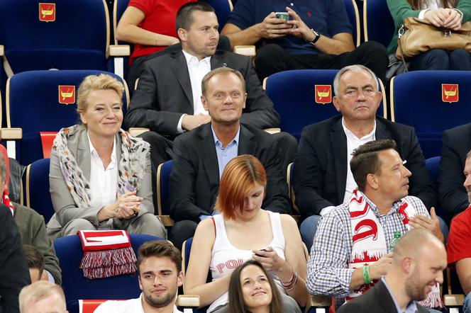 Donald Tusk na meczu Polska - USA