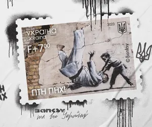 Ukraina wypuściła znaczek z grafiką Banksy'ego. Uważamy, że stanie się prorocza