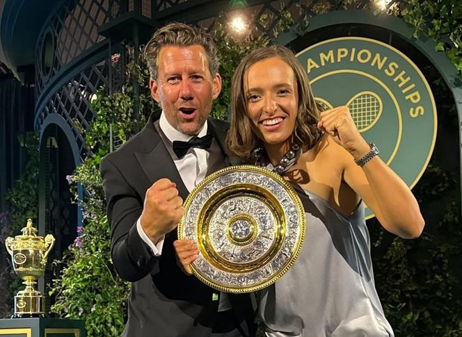 Iga Świątek i Wim Fissette