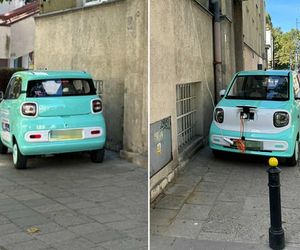 „Kucyk” pasł się prądem z prokuratury. Tak ładowali elektryczne auto. Przedłużacz zwisał z okna!